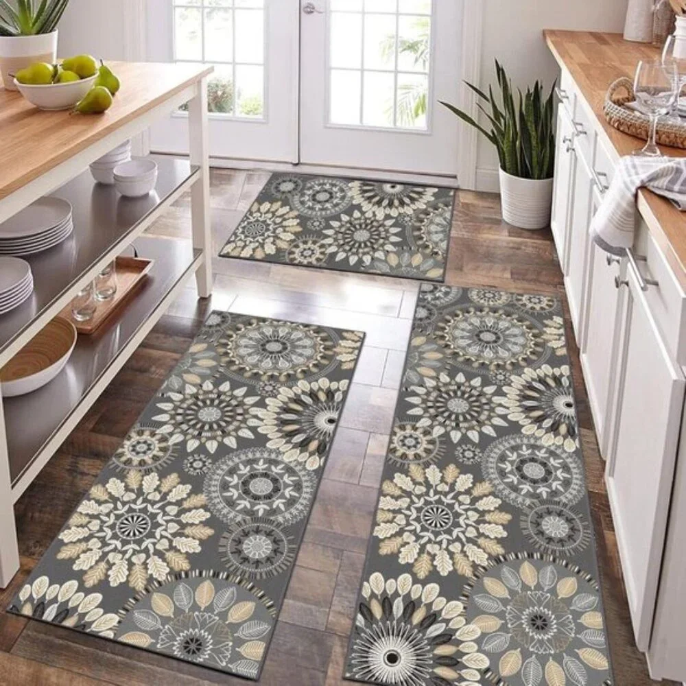 New 3-Piece Kitchen Rug Set, Washable Non-Slip Farmhouse Mats for Floor